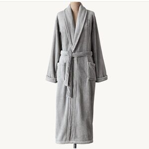 Restoration hardware Gray Plush Bathrobe